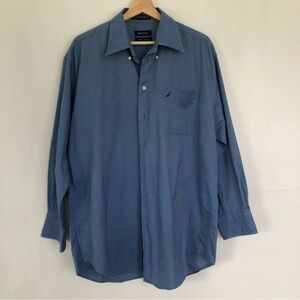 NAUTICA Men’s Light Blue Oxford Shirt Long Sleeve Size 32/33